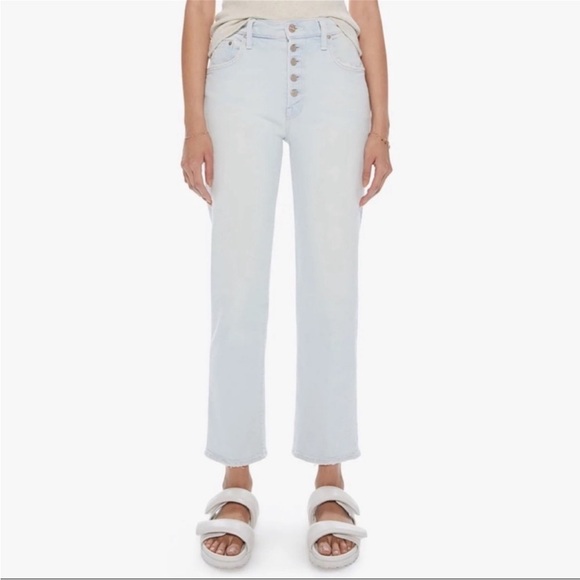 MOTHER The Pixie Tomcat Ankle Button Fly Jeans Pina Colada Paradise Size 25 - Picture 7 of 15